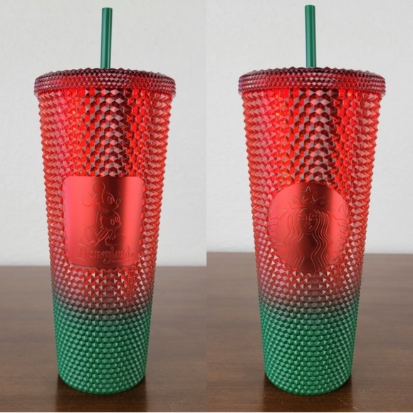 New in box Disney Starbucks Christmas Tumbler Parks Mickey Mouse cup&straw Ombré - Picture 5 of 9